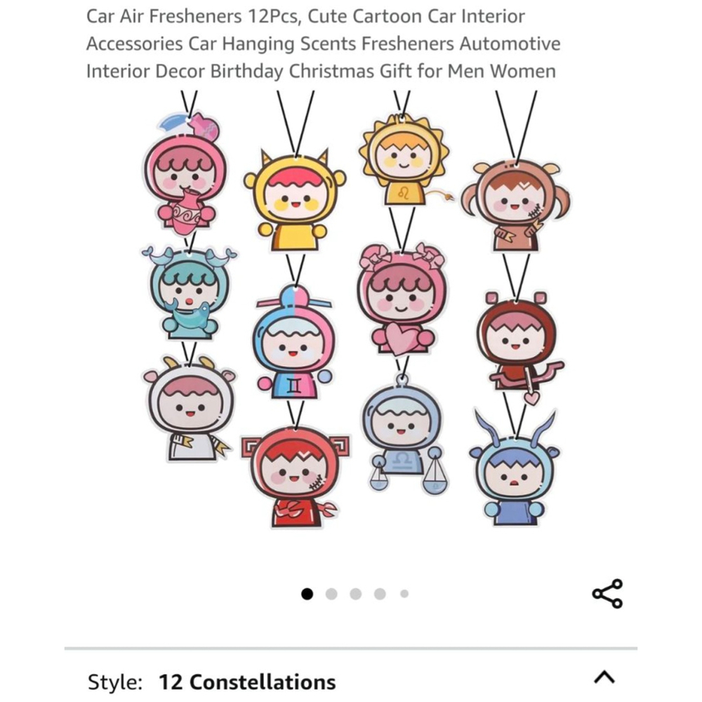 Car Air Freshener, Multicolor, 12pcs zodiac